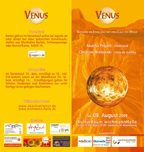 Venuskonzert Akasha Project Flyer
